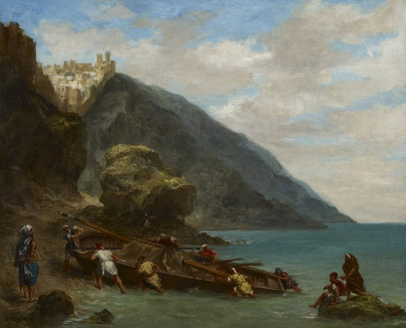 Pohled na Tanger z pobřeží - Eugène Delacroix
