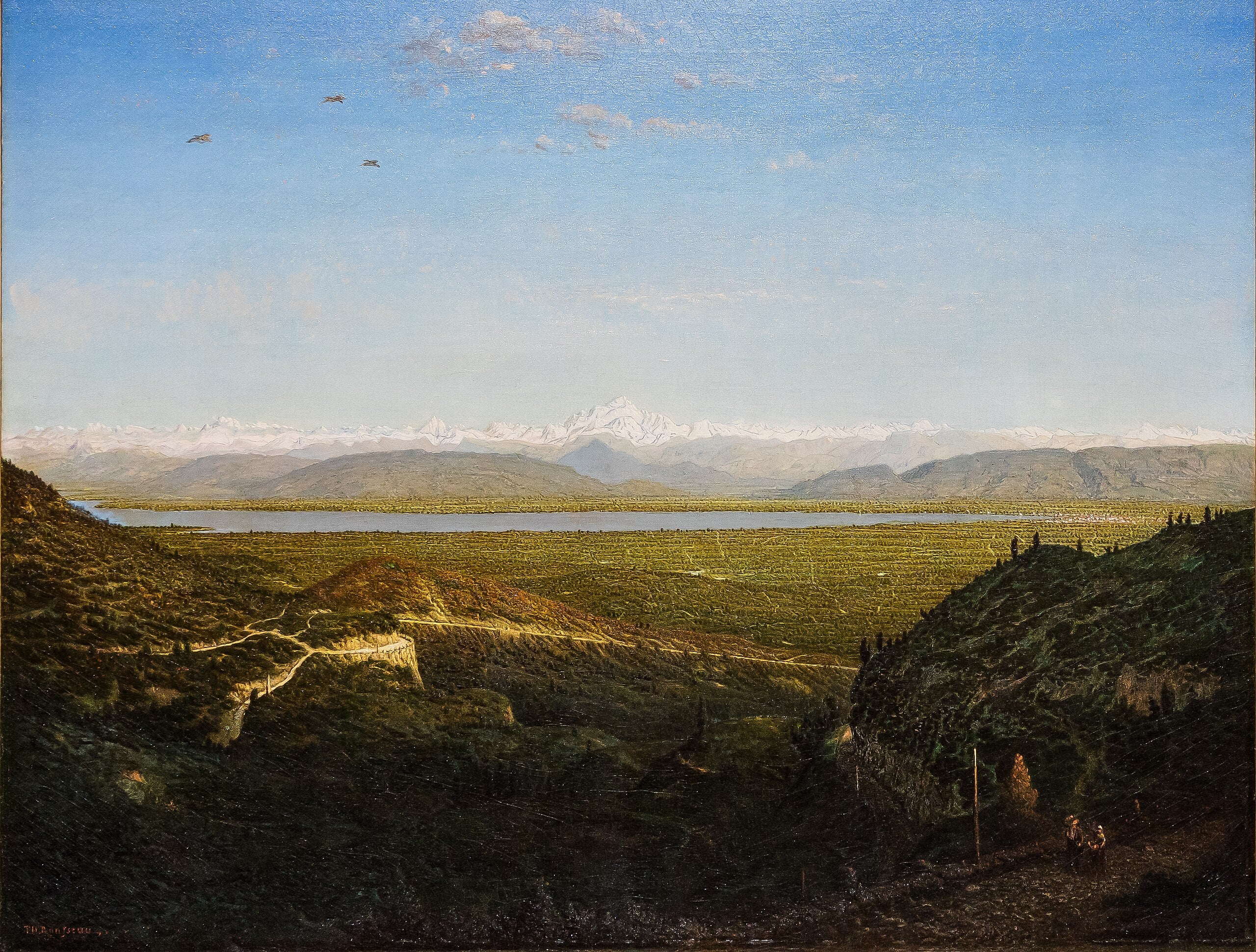 Vue du Mont Blanc, vue depuis La Faucille - Théodore Rousseau