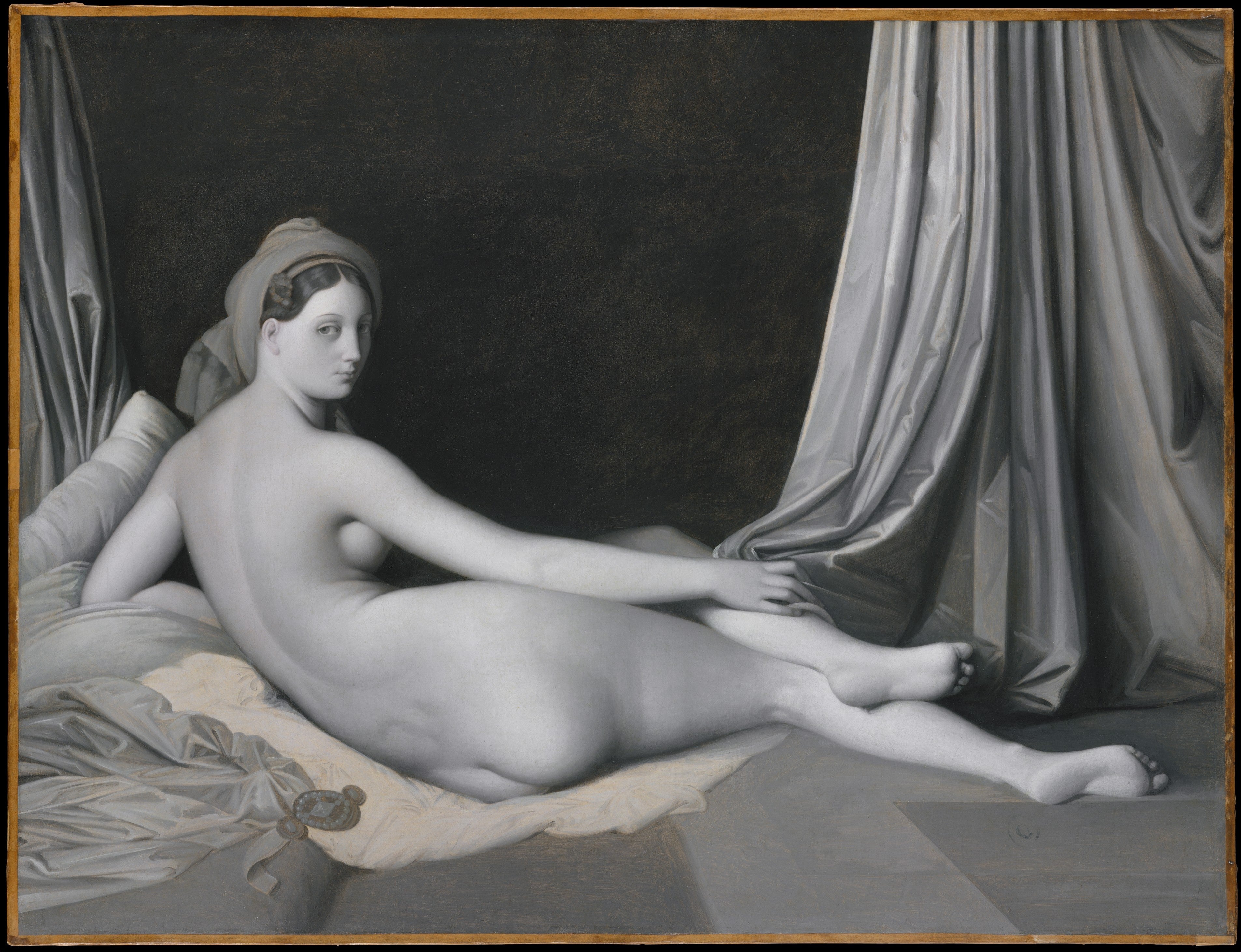 Odaliska v šedé - Jean-Auguste-Dominique Ingres
