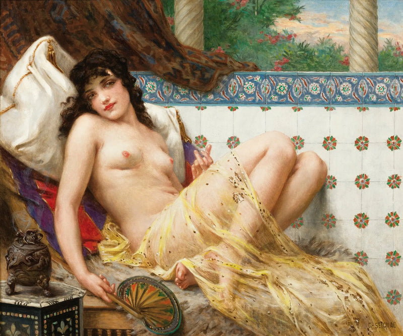 Odaliska s vějířem - Guillaume Seignac
