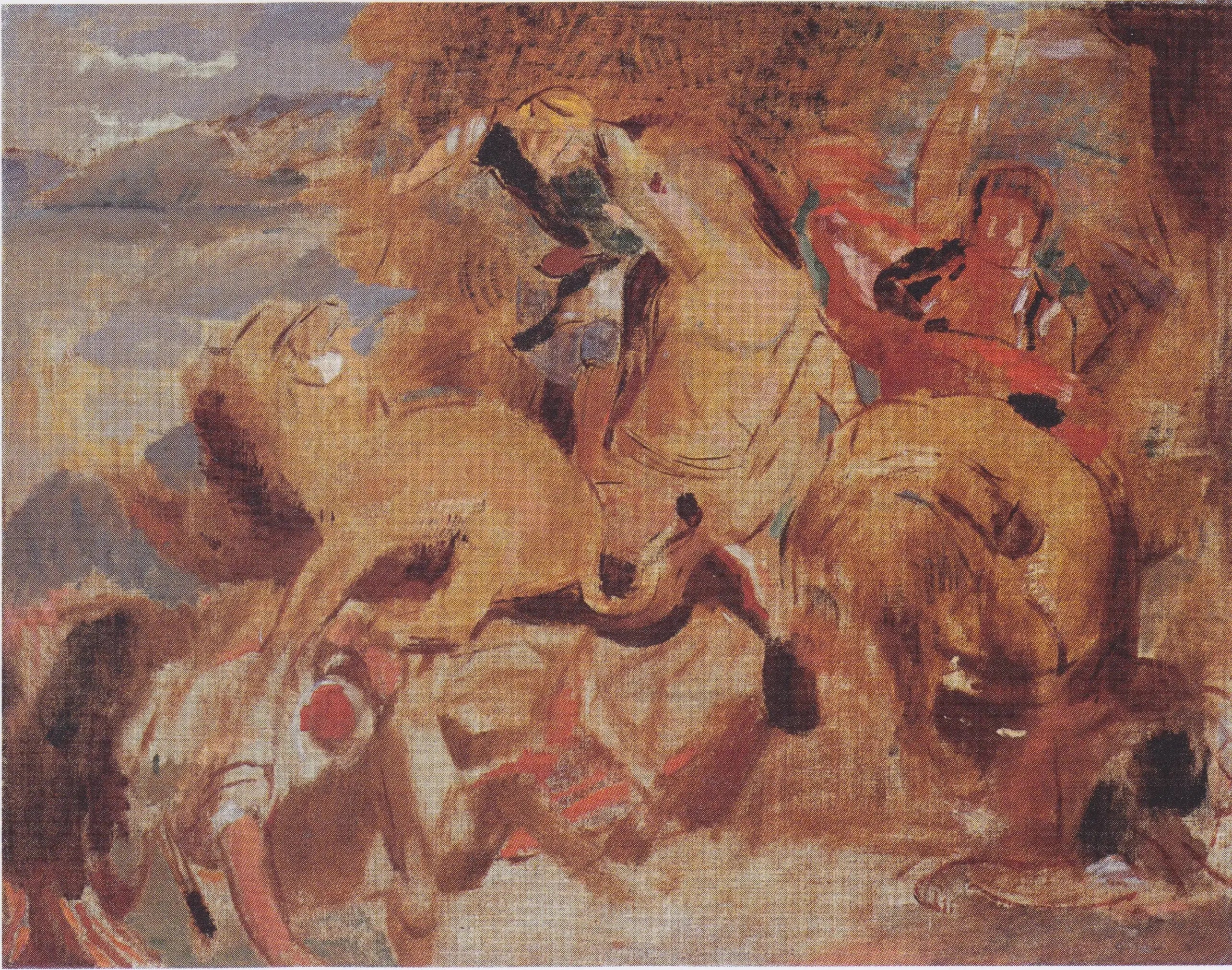étude pour ’La chasse aux lions’ d’après Delacroix - Odilon Redon - Alpha Reproduction