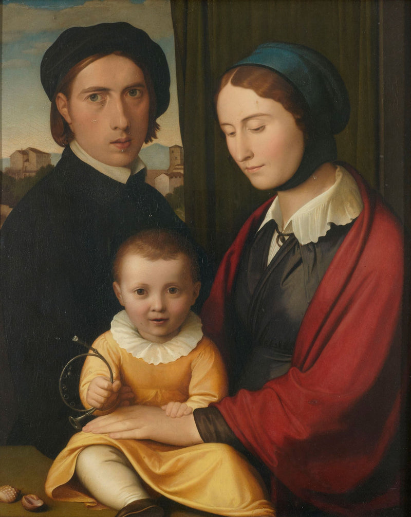 Autoportrait umělce s jeho ženou a synem Alfons - Johann Friedrich Overbeck