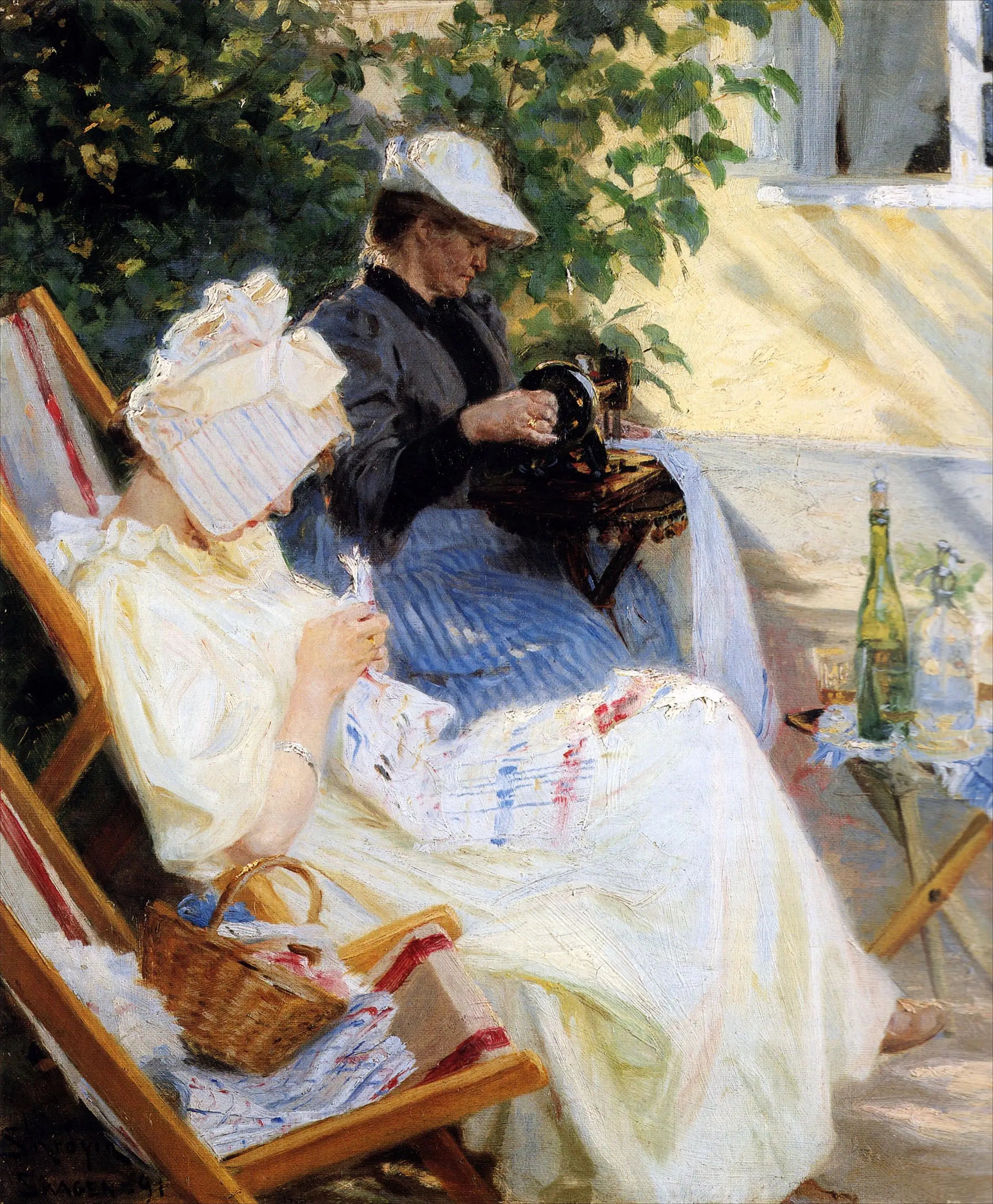 Deux dames dans le jardin. Marie Krøyer et sa mère. Skagen - Peder Severin Krøyer - Alpha Reproduction