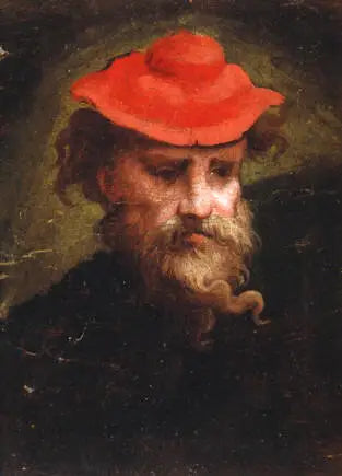 Autoportrait s červenou čepicí - Parmigianino