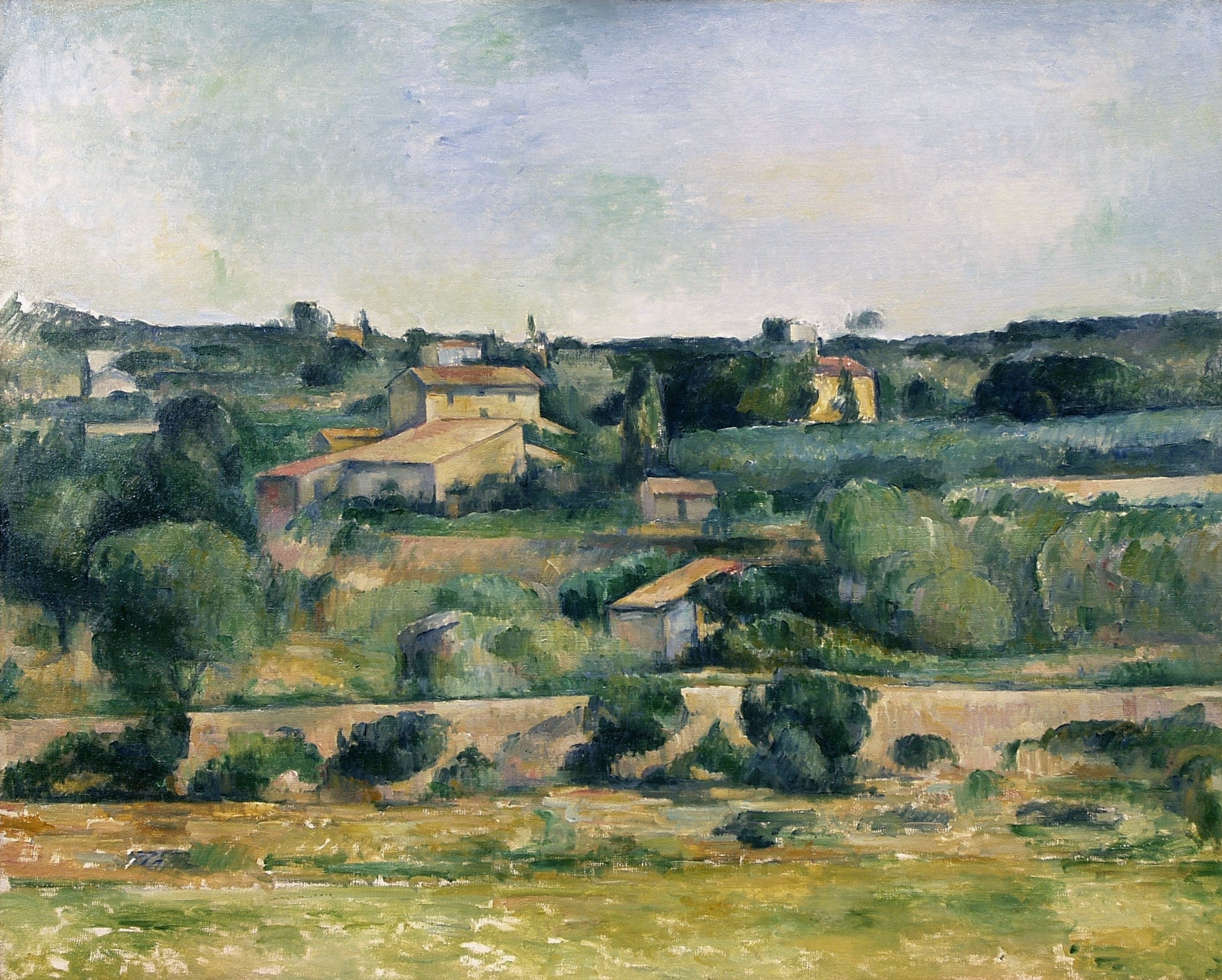 Reproduction du tableau « Dans la plaine de Bellevue, à l'Ouest d'Aix - Paul Cézanne » par Alpha Reproduction en peinture à l’huile