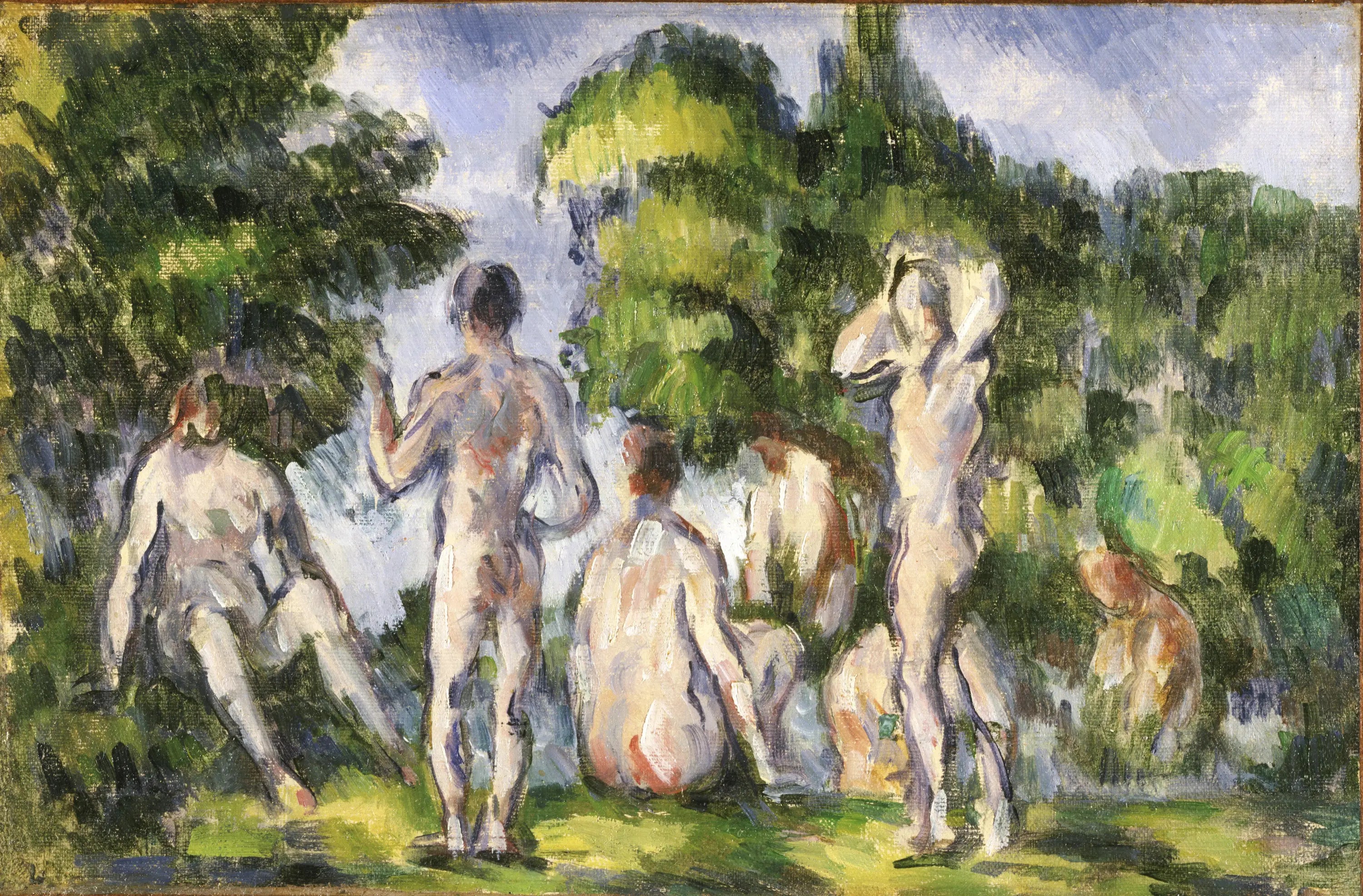 Reproduction du tableau « Groupe de baigneurs - Paul Cézanne » par Alpha Reproduction en peinture à l’huile