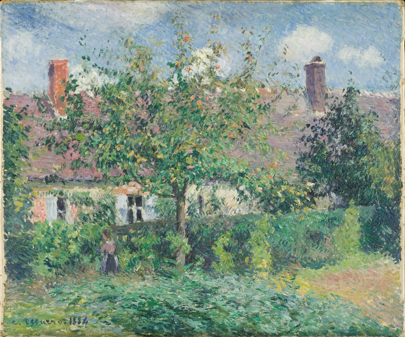 Staré domy v Éragny, od Camille Pissarro, 1884 - Camille Pissarro