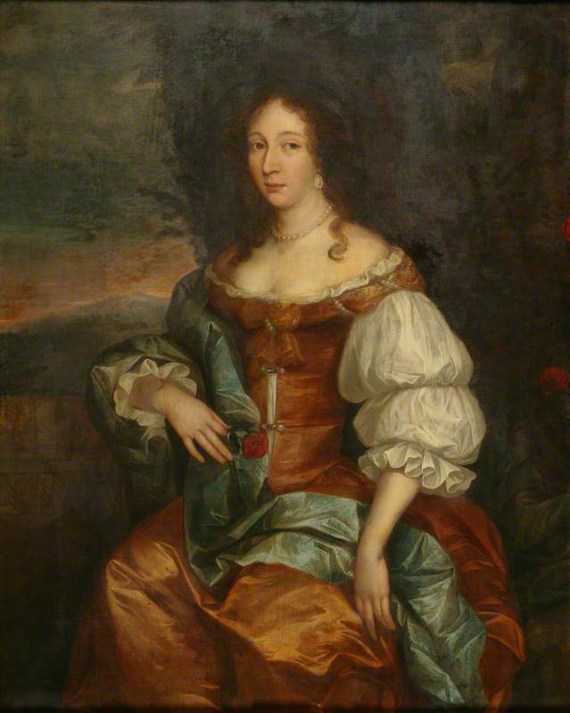 Une dame tenant une rose - Peter Lely