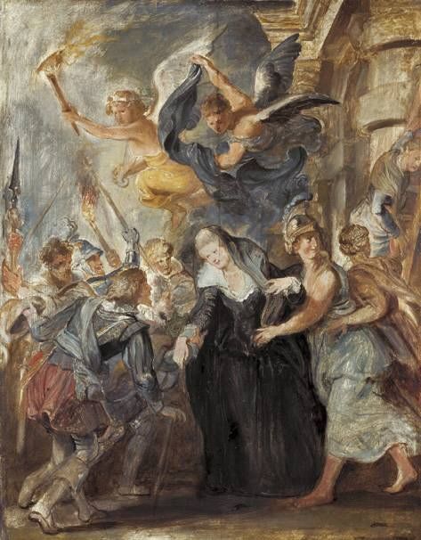 La fuite de Marie de Médicis à Blois (esquisse) - Peter Paul Rubens