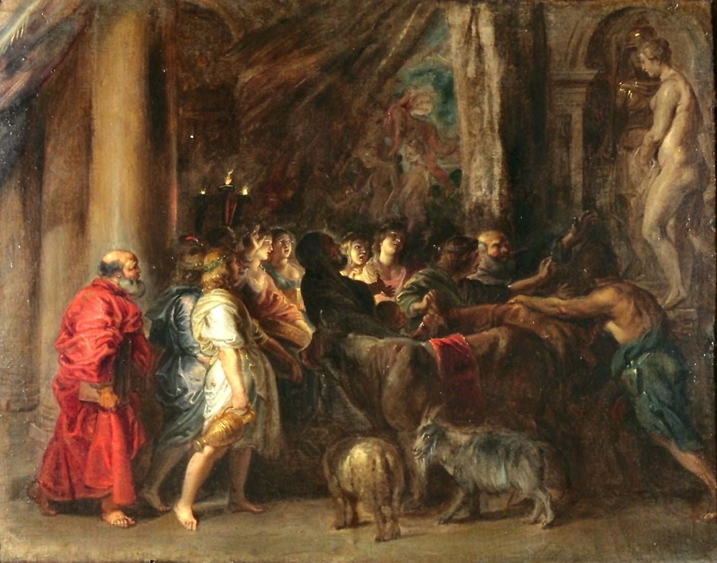 Sacrifice dans un temple (d'après Adam Elsheimer) - Peter Paul Rubens
