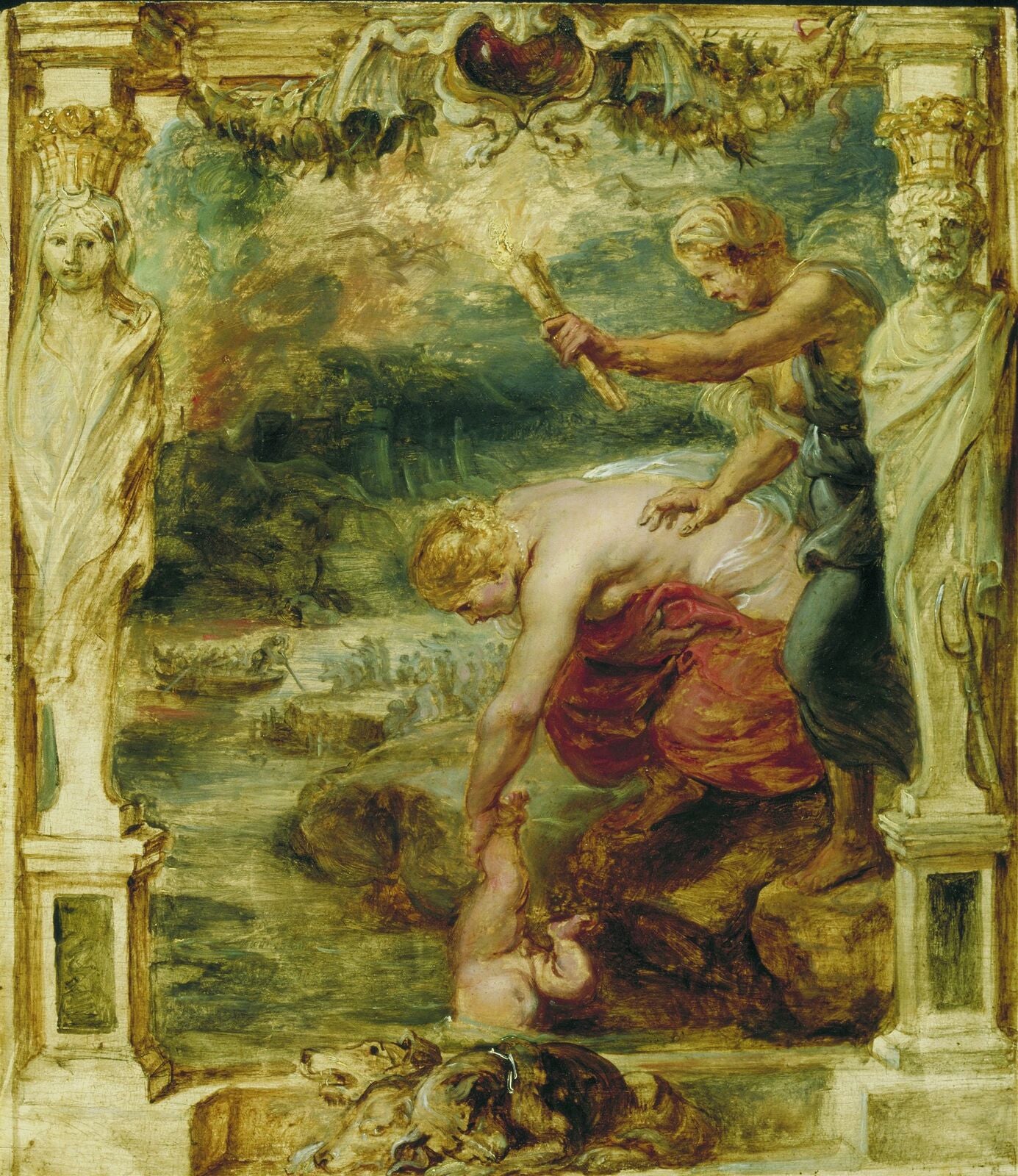Thétis plongeant l'enfant Achille dans le fleuve Styx - Peter Paul Rubens