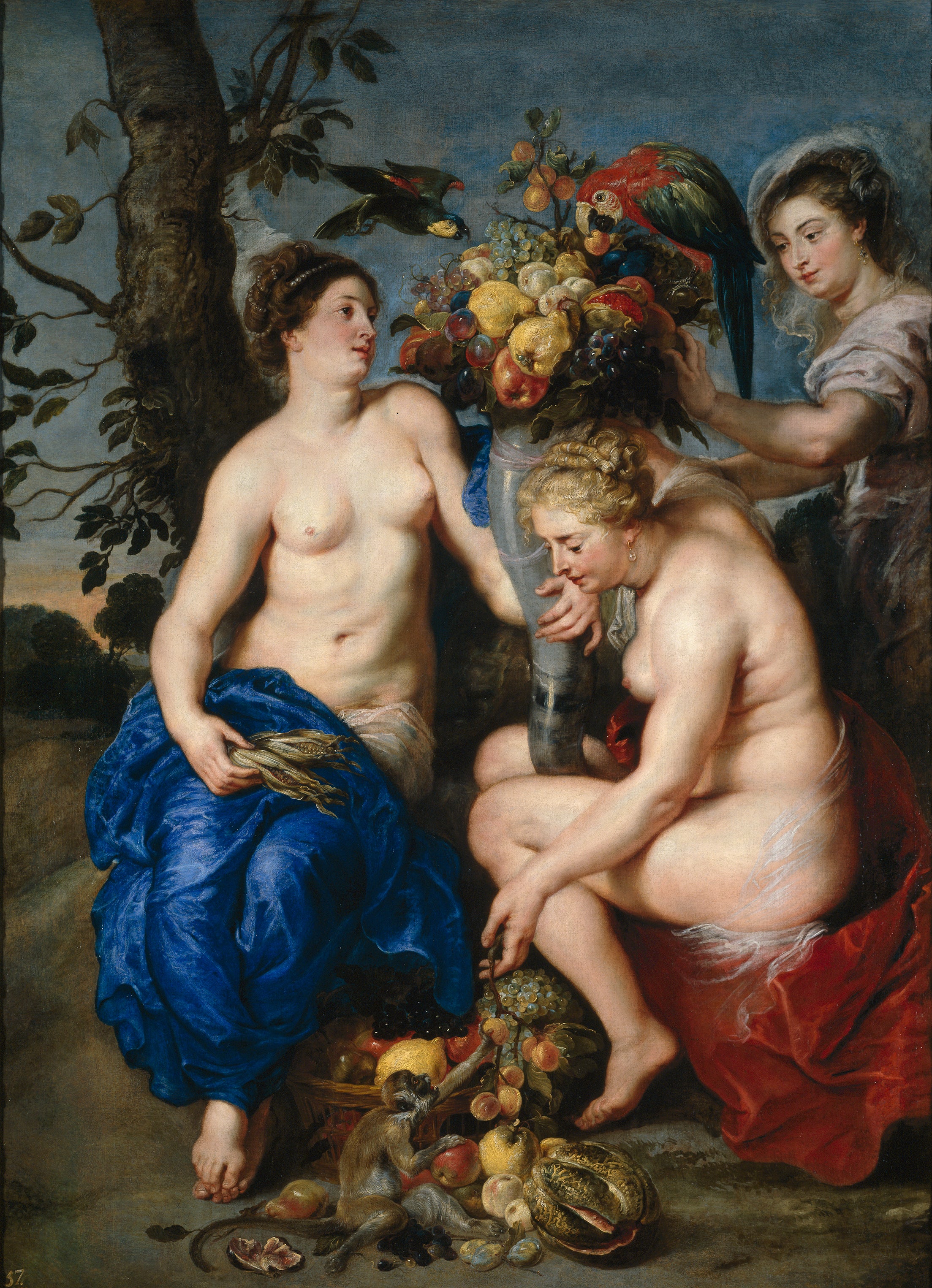 Cérès et deux nymphes - Peter Paul Rubens