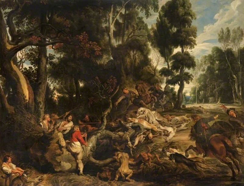 Paysage avec une chasse au sanglier - Peter Paul Rubens