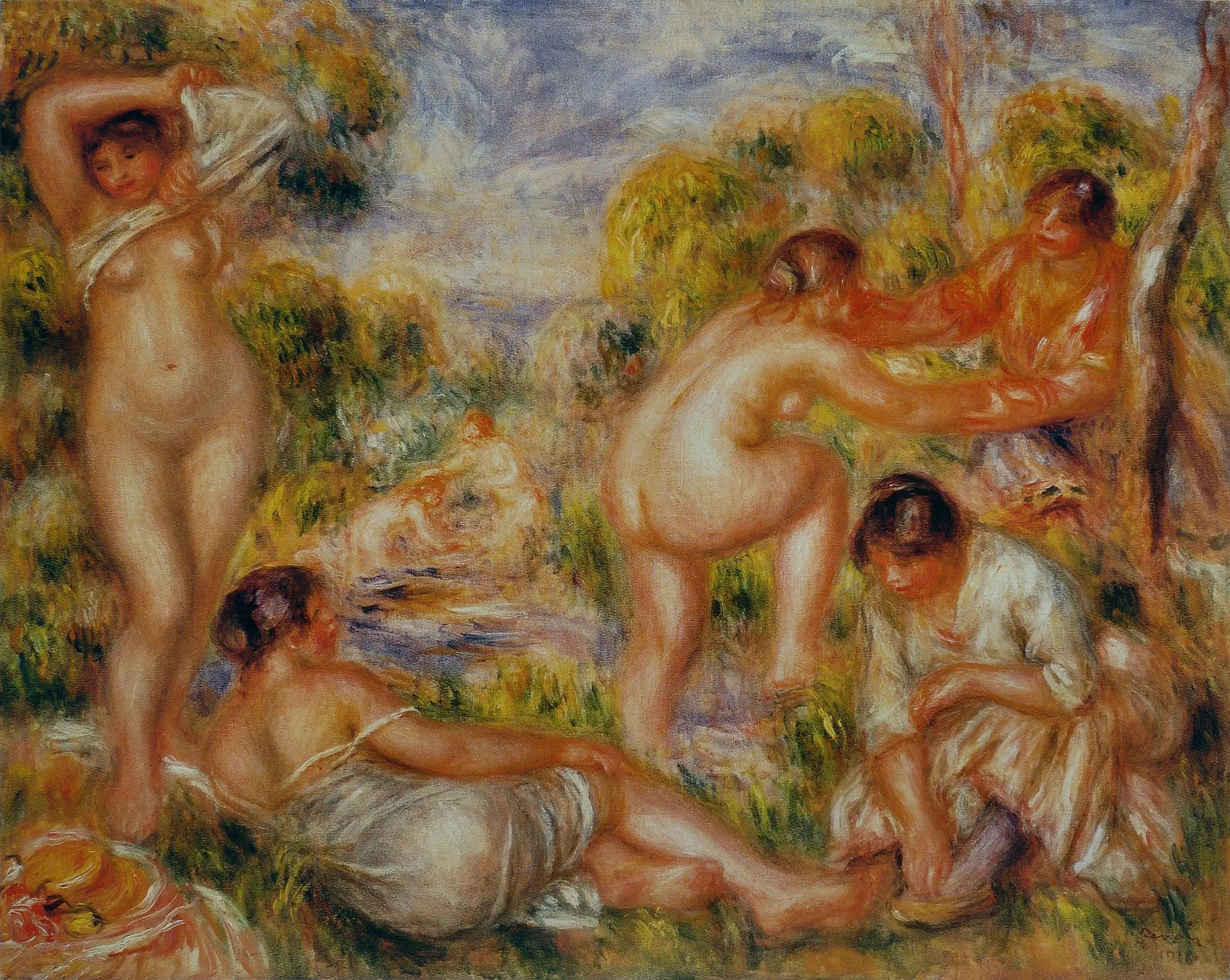 Reproduction du tableau « Baigneuses - Pierre-Auguste Renoir » par Alpha Reproduction en peinture à l’huile