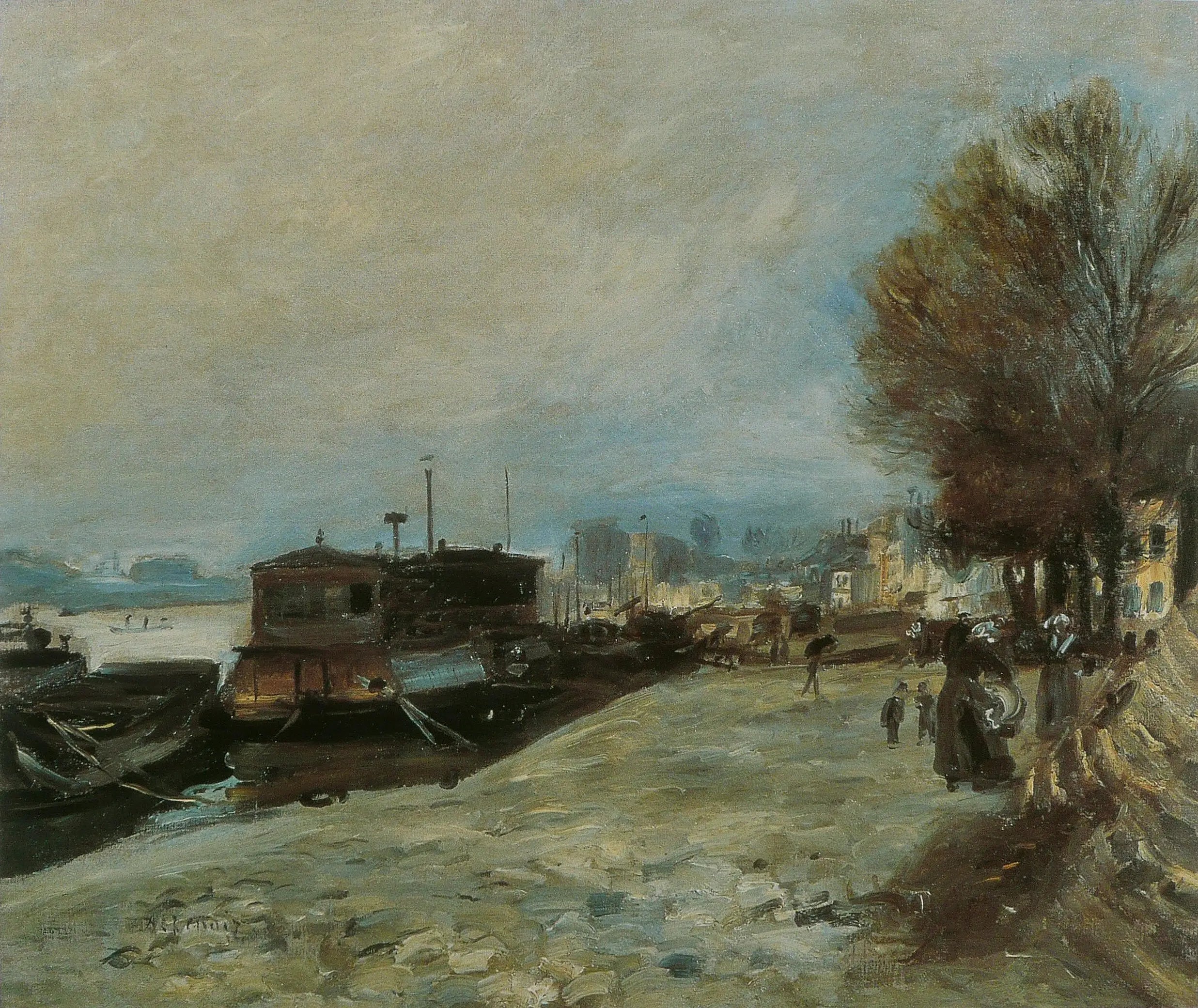Reproduction du tableau « Bateau-lavoir sur la Seine - Pierre-Auguste Renoir » par Alpha Reproduction en peinture à l’huile