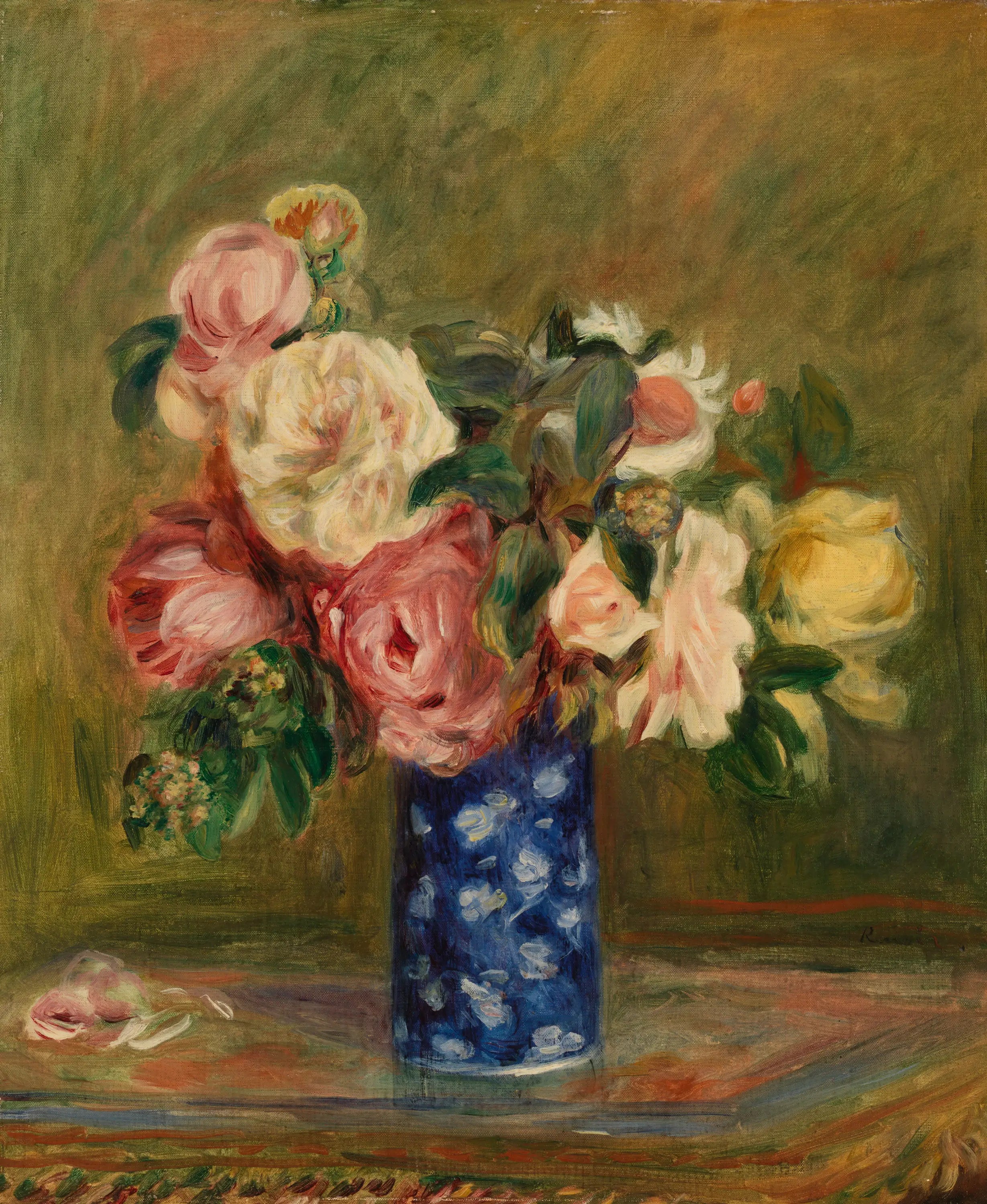 Reproduction du tableau « Bouquet de roses (Le Bouquet de roses) - Pierre-Auguste Renoir » par Alpha Reproduction en peinture à l’huile