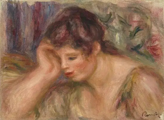 Žena opřená o ruku - Pierre-Auguste Renoir