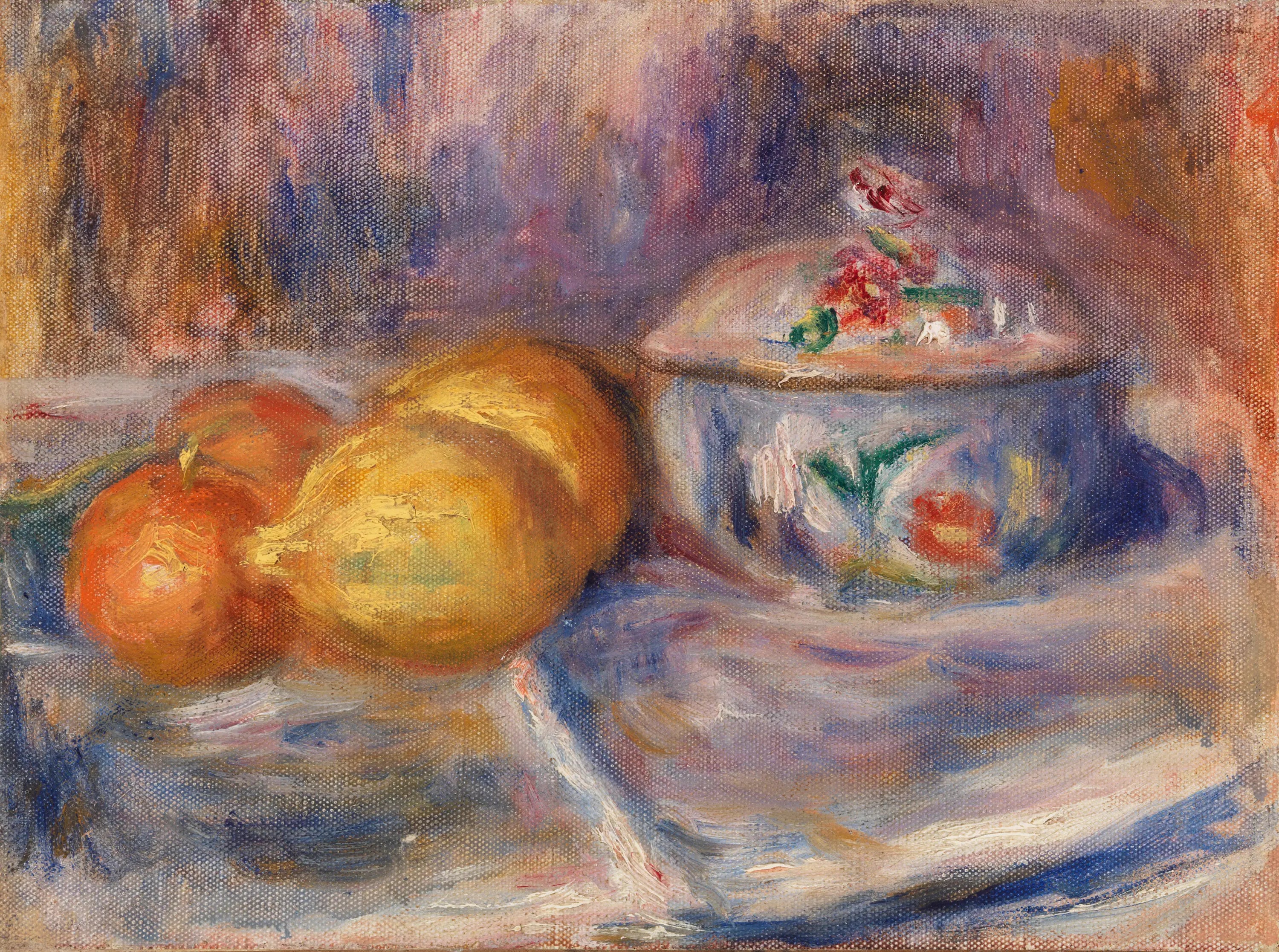 Reproduction du tableau « Fruits et Bonbonnière - Pierre-Auguste Renoir » par Alpha Reproduction en peinture à l’huile