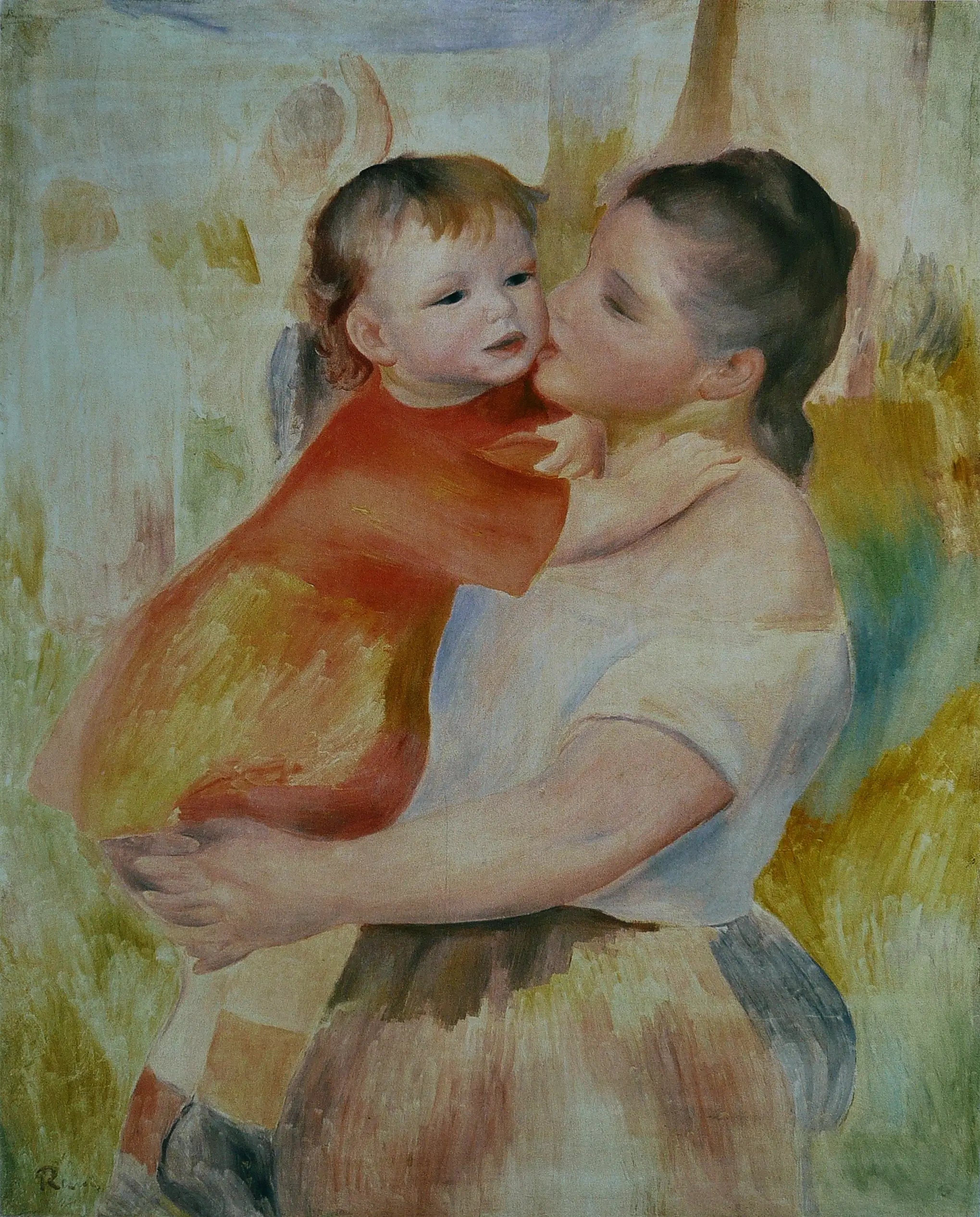 Reproduction du tableau « La Blanchisseuse et son enfant - Pierre-Auguste Renoir » par Alpha Reproduction en peinture à l’huile