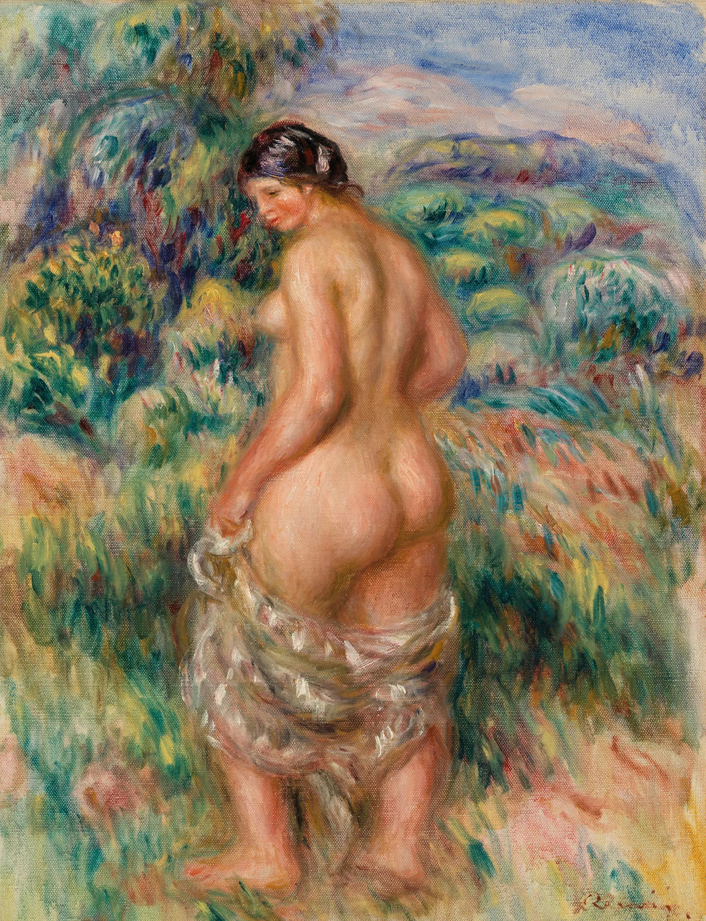 Reproduction du tableau « Baigneuse debout - Pierre-Auguste Renoir » par Alpha Reproduction en peinture à l’huile