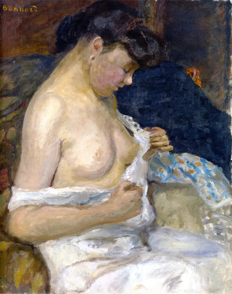Žena svlékající si košili - Pierre Bonnard