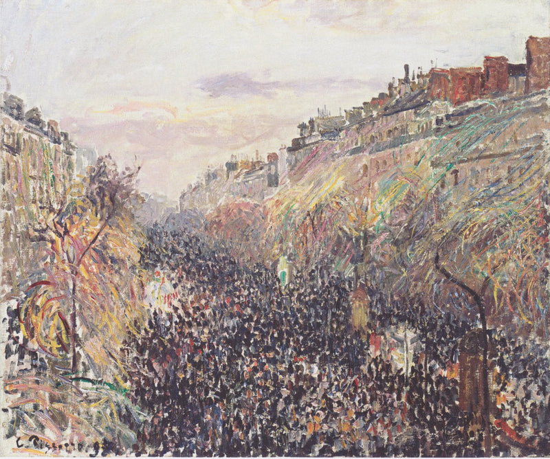 Boulevard Montmartre, Masopust, při západu slunce - Camille Pissarro