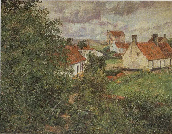 Reproduction du tableau « Maisons à Knokke - Camille Pissarro » par Alpha Reproduction en peinture à l’huile