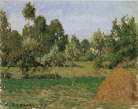 Reproduction du tableau « Le fond du pré à Eragny, avec meule à droite - Camille Pissarro » par Alpha Reproduction en peinture à l’huile