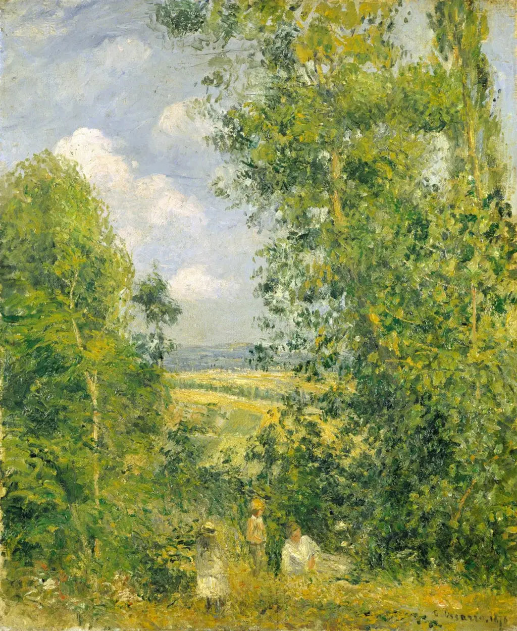 Reproduction du tableau « Repos dans le bois (côte des Gruouettes), Pontoise - Camille Pissarro » par Alpha Reproduction en peinture à l’huile