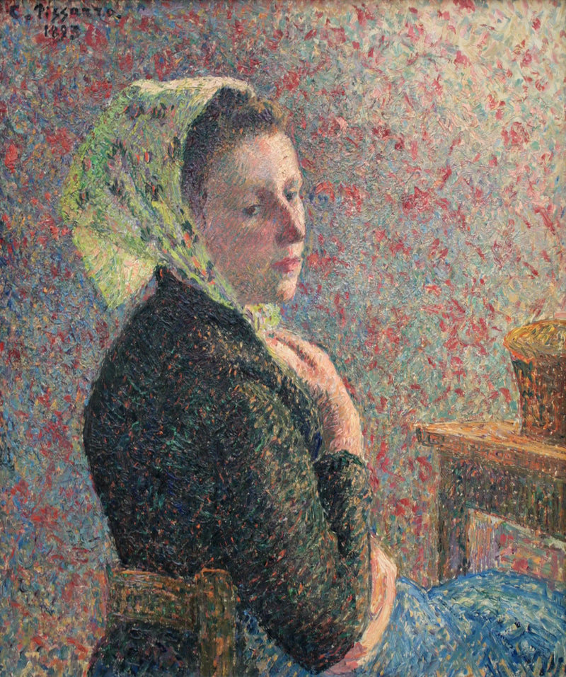 Žena s zeleným šátkem - Camille Pissarro