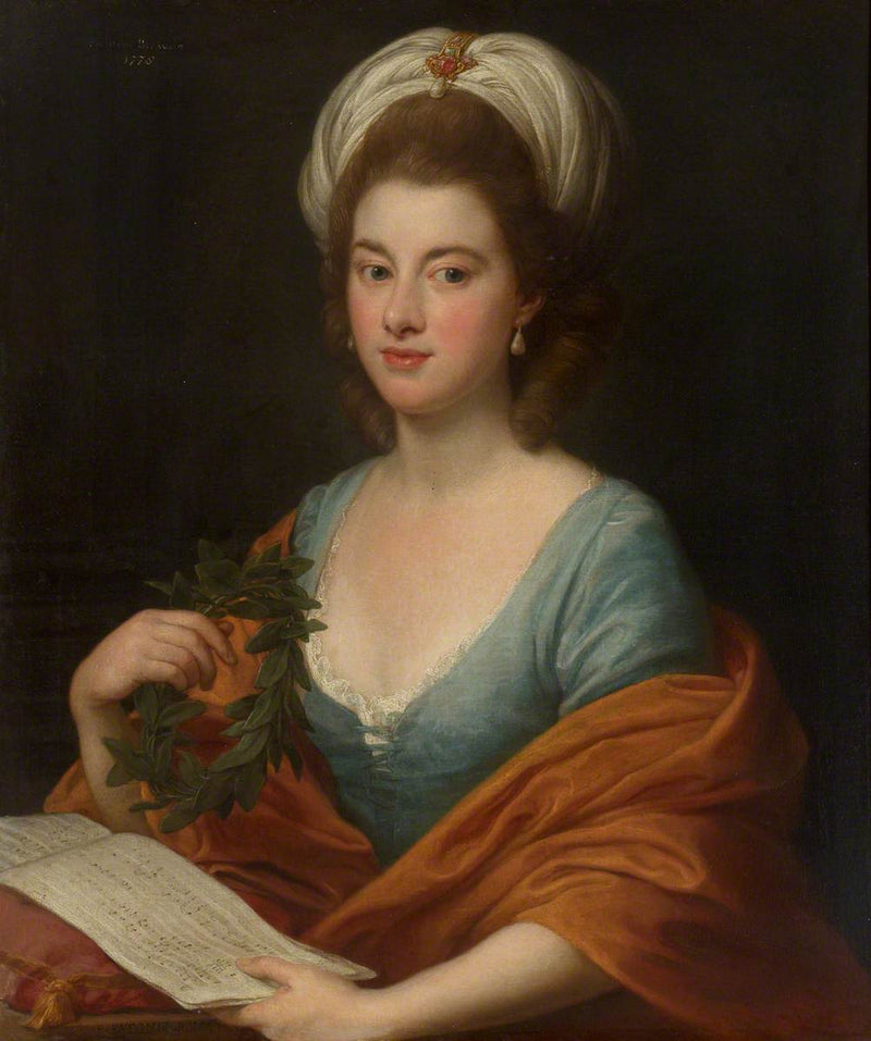 Mademoiselle Frances Lyde Browne věnující se hudbě a koruně - Pompeo Batoni