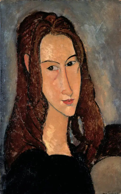 Hlava Jeanne Hébuterne směrem doprava - Amedeo Modigliani
