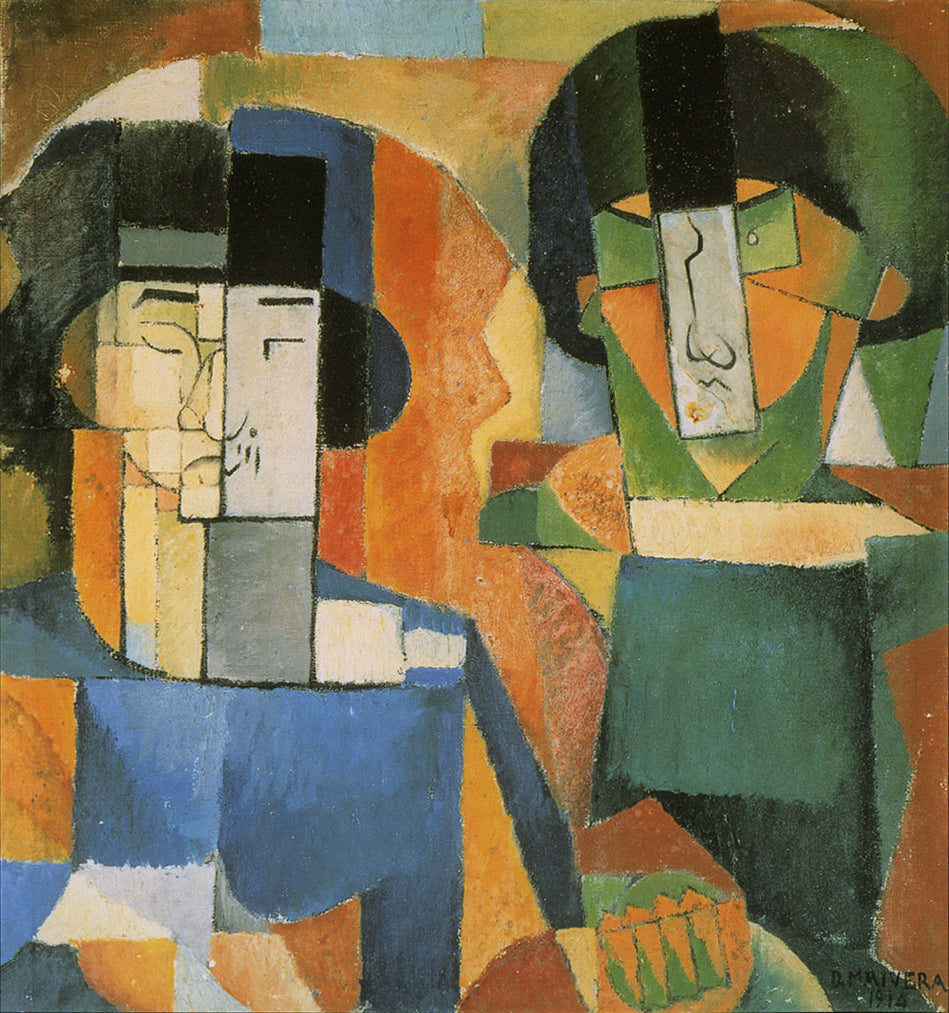Portrét pánů Kawashima a Foujita – Diego Rivera (1914)