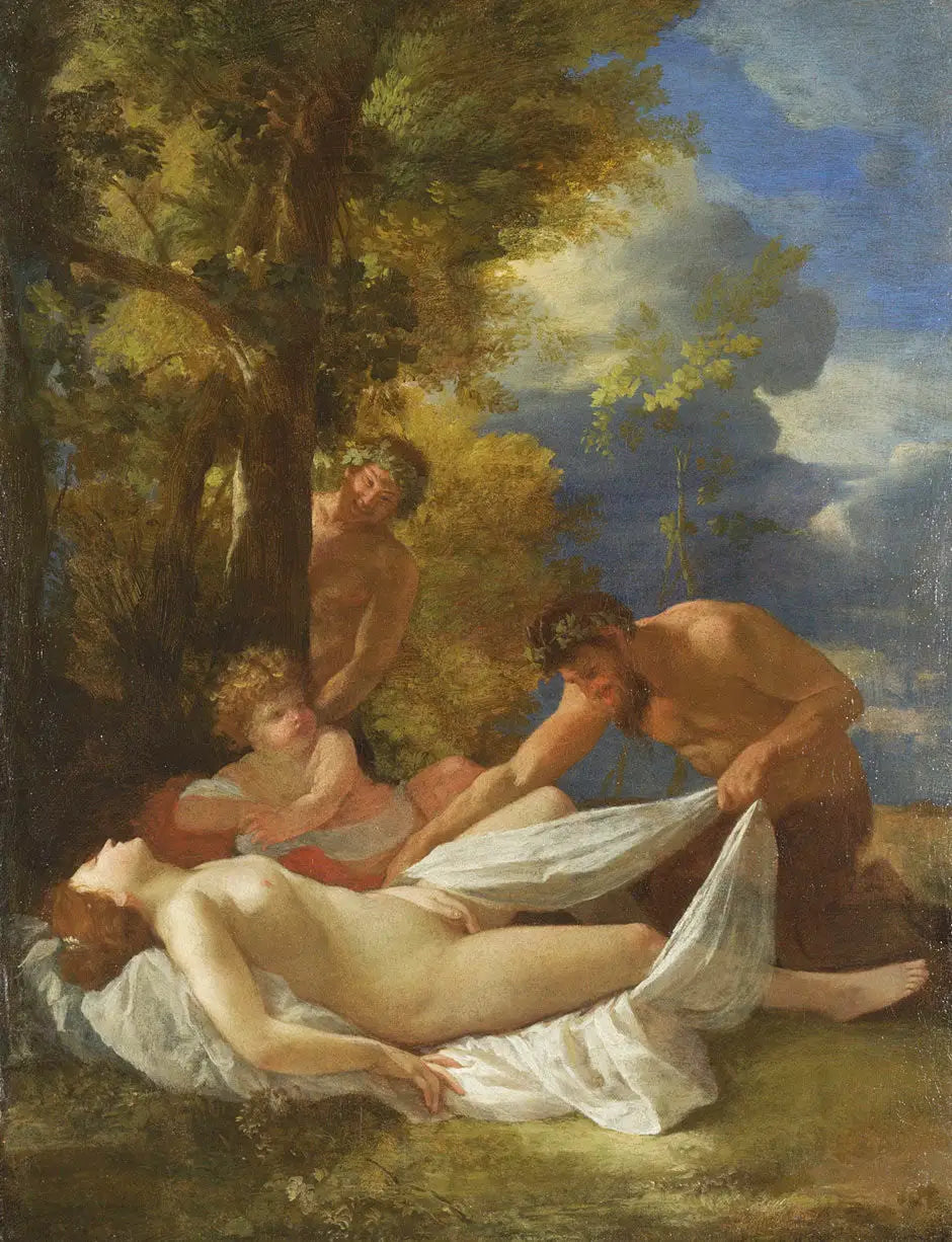 Nymphe endormie surprise par des satyres - Nicolas Poussin - Alpha Reproduction