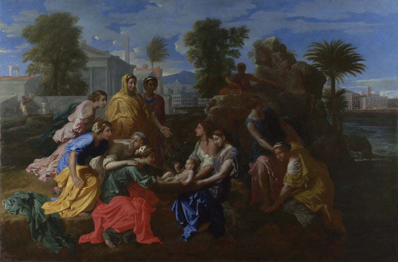Moise zachráněn z vody - Nicolas Poussin