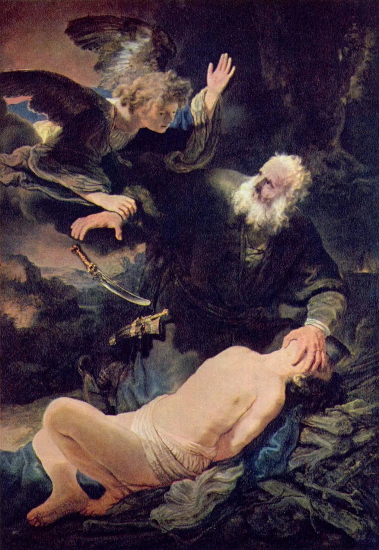 Reproduction du tableau « Le Sacrifice d'Isaac - Rembrandt » par Alpha Reproduction en peinture à l’huile