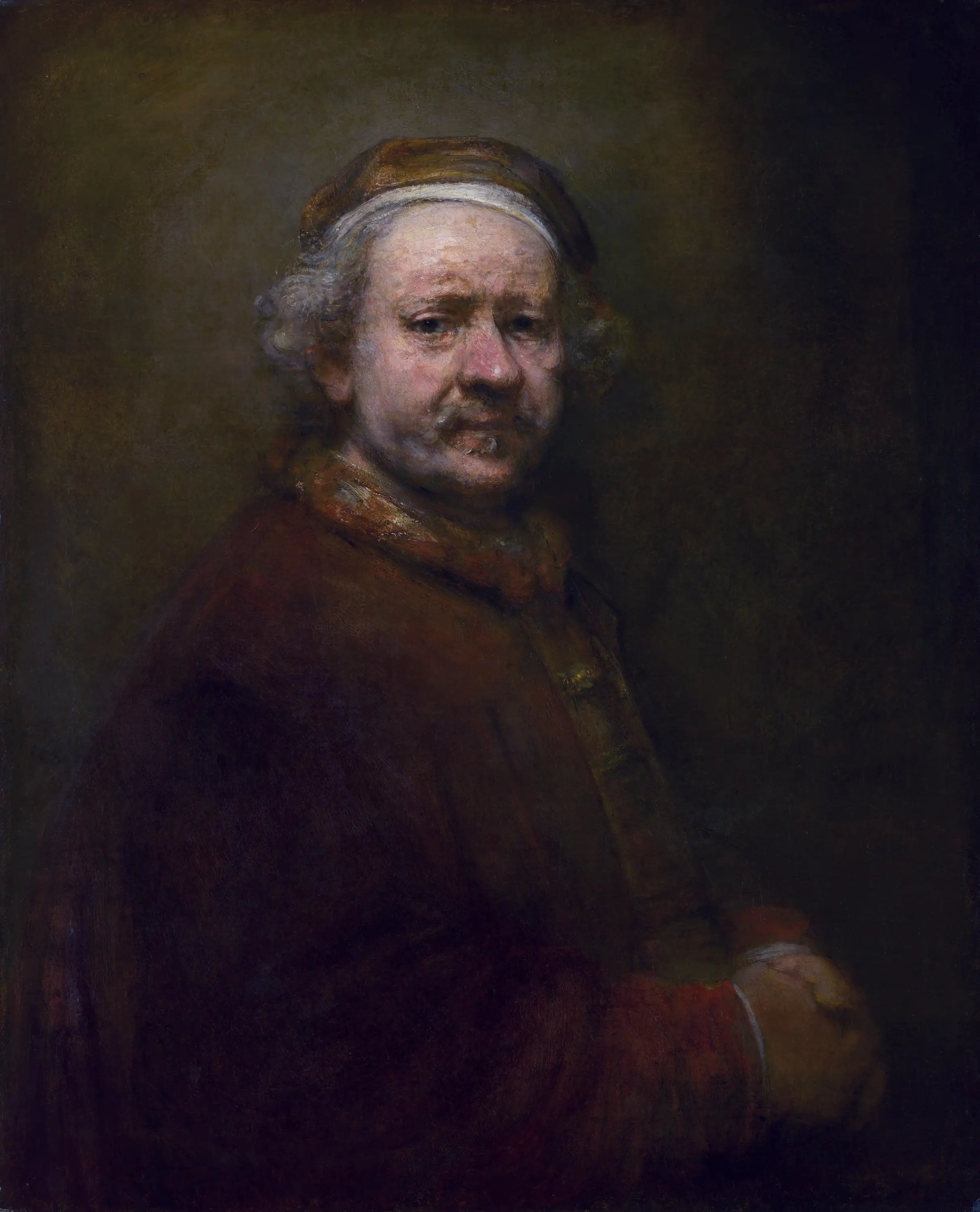 Reproduction du tableau « Autoportrait à l'âge de 63 ans - Rembrandt » par Alpha Reproduction en peinture à l’huile