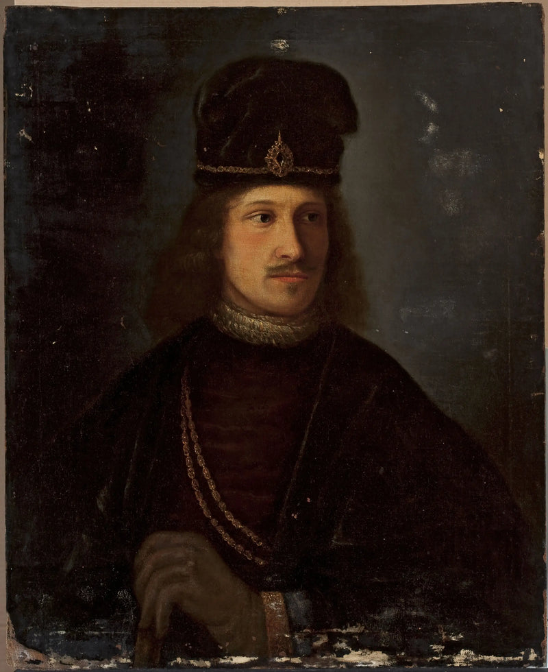 Portrét muže s velkým kloboukem - Rembrandt