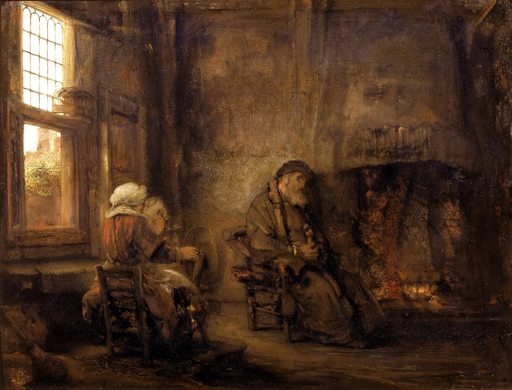 Reproduction du tableau « Tobie et Anne - Rembrandt » par Alpha Reproduction en peinture à l’huile