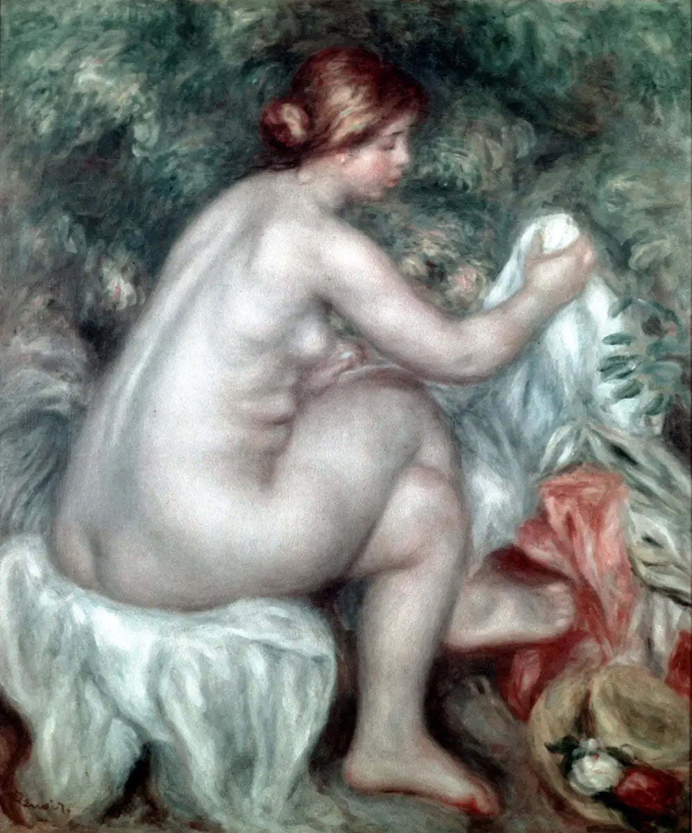 Reproduction du tableau « Baigneuse au chapeau - Pierre-Auguste Renoir » par Alpha Reproduction en peinture à l’huile