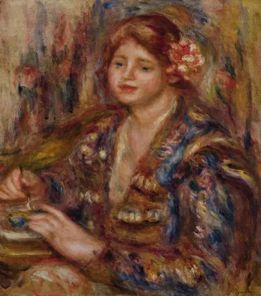 Žena s růží - Pierre-Auguste Renoir