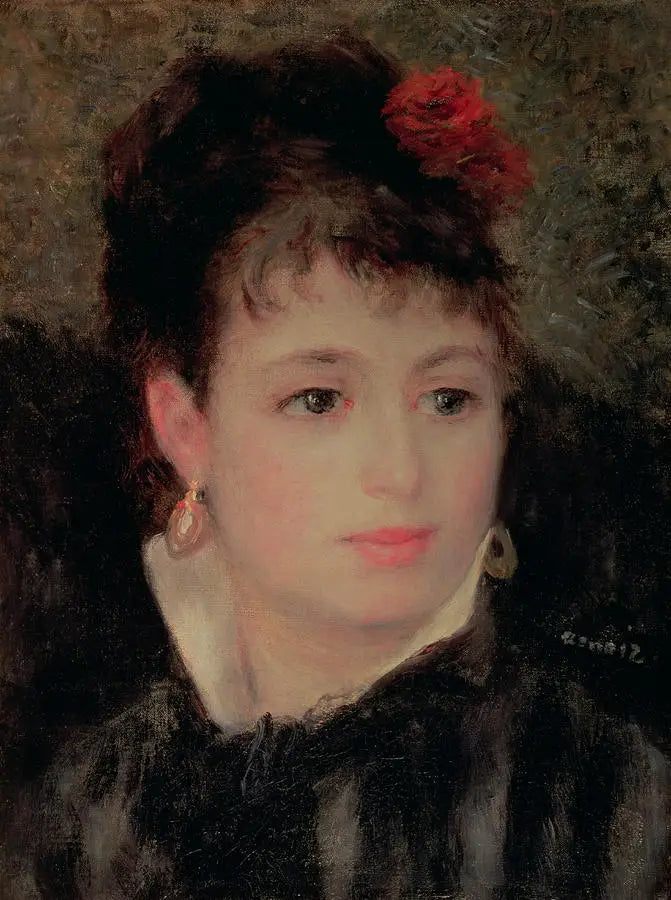 Žena s růží ve vlasech - Pierre-Auguste Renoir
