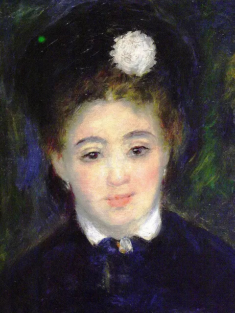 Hlava ženy v černé - Pierre-Auguste Renoir