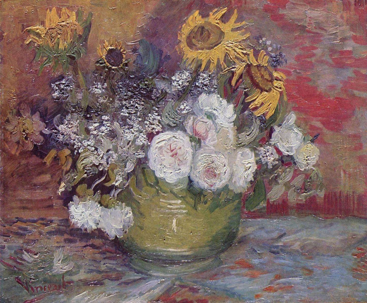 🌻🌸 Růže a Slunečnice – Vincent van Gogh (1886)