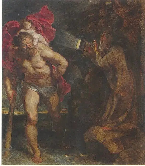 Svatý Kryštof a poustevník - Peter Paul Rubens