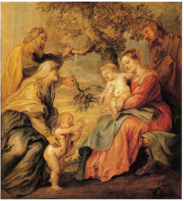 La Sainte Famille sous le pommier avec saint Jean-Baptiste, Élisabeth et Zacharie, vers 1631 - Peter Paul Rubens