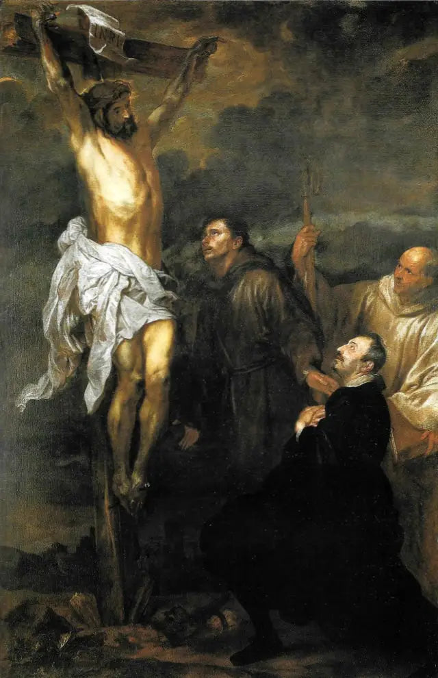 Le Christ crucifié adoré par Francesco Orero les saints François et Bernard - Antoine van Dyck - Alpha Reproduction
