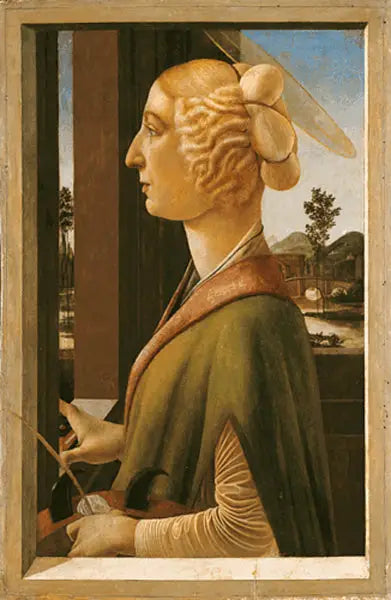 Portrét ženy (s atributy svaté Kateřiny z Alexandrie) - Sandro Botticelli