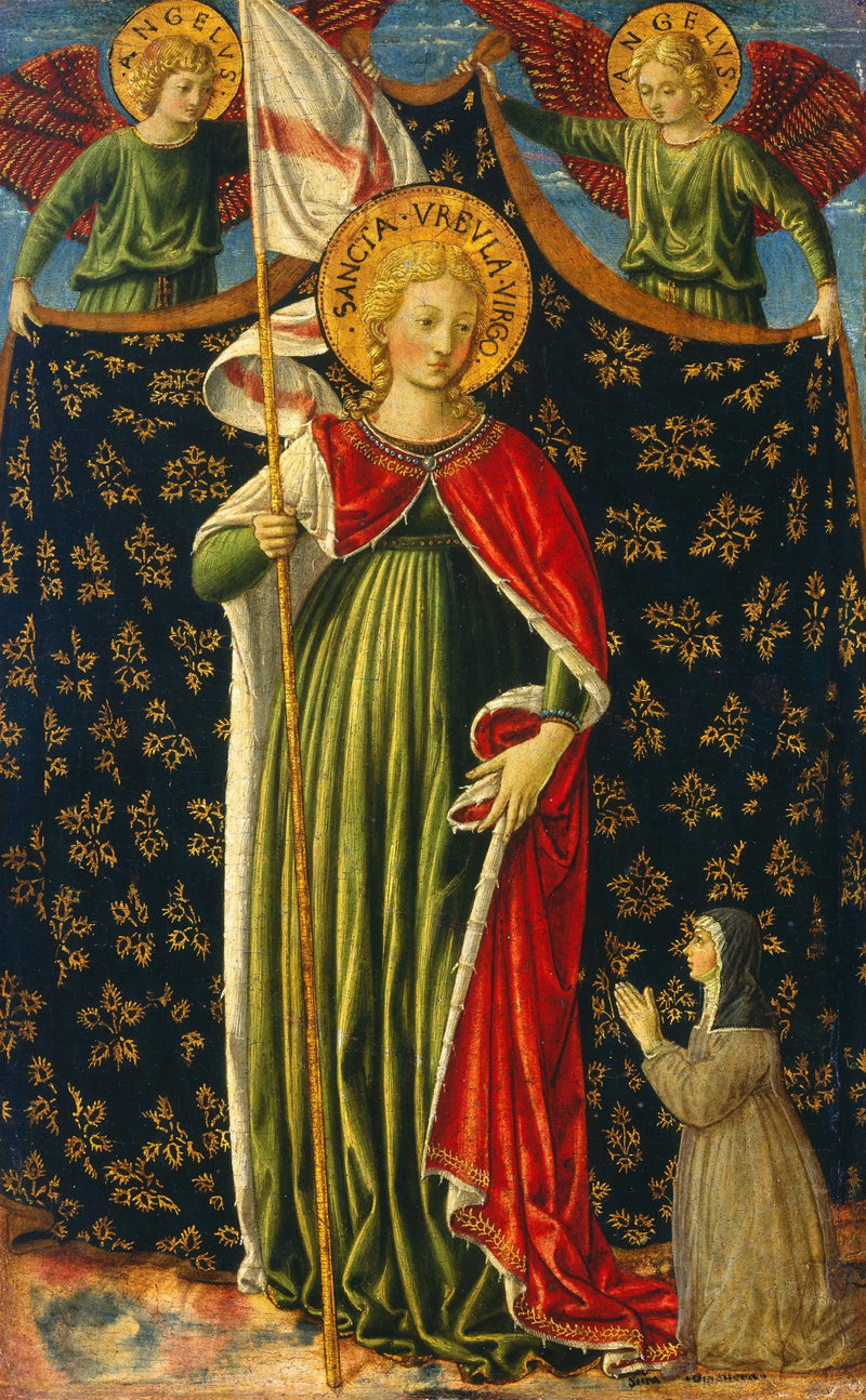 Svatá Ursula s dvěma anděly a dárcem - Benozzo Gozzoli