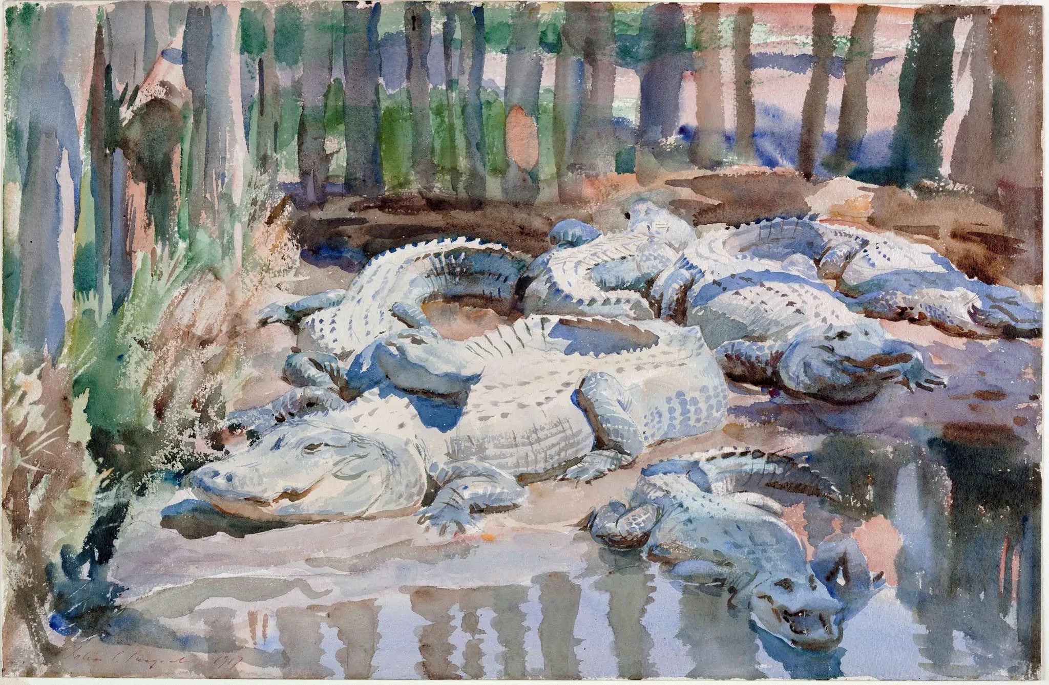 Reproduction du tableau « Alligators boueux - John Singer Sargent » par Alpha Reproduction en peinture à l’huile